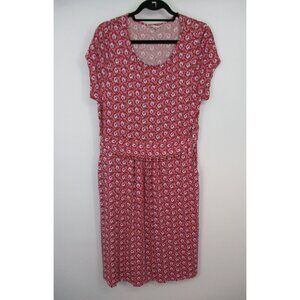 Boden Pink Floral Short Sleeve Dress Womens Size 16-18R